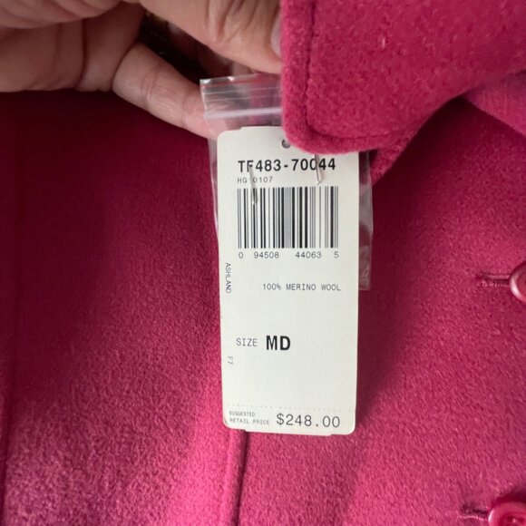 Pendleton Womens Merino Wool Jacket Medium Raspberry Button-Up With Pockets NWT - Picture 5 of 14